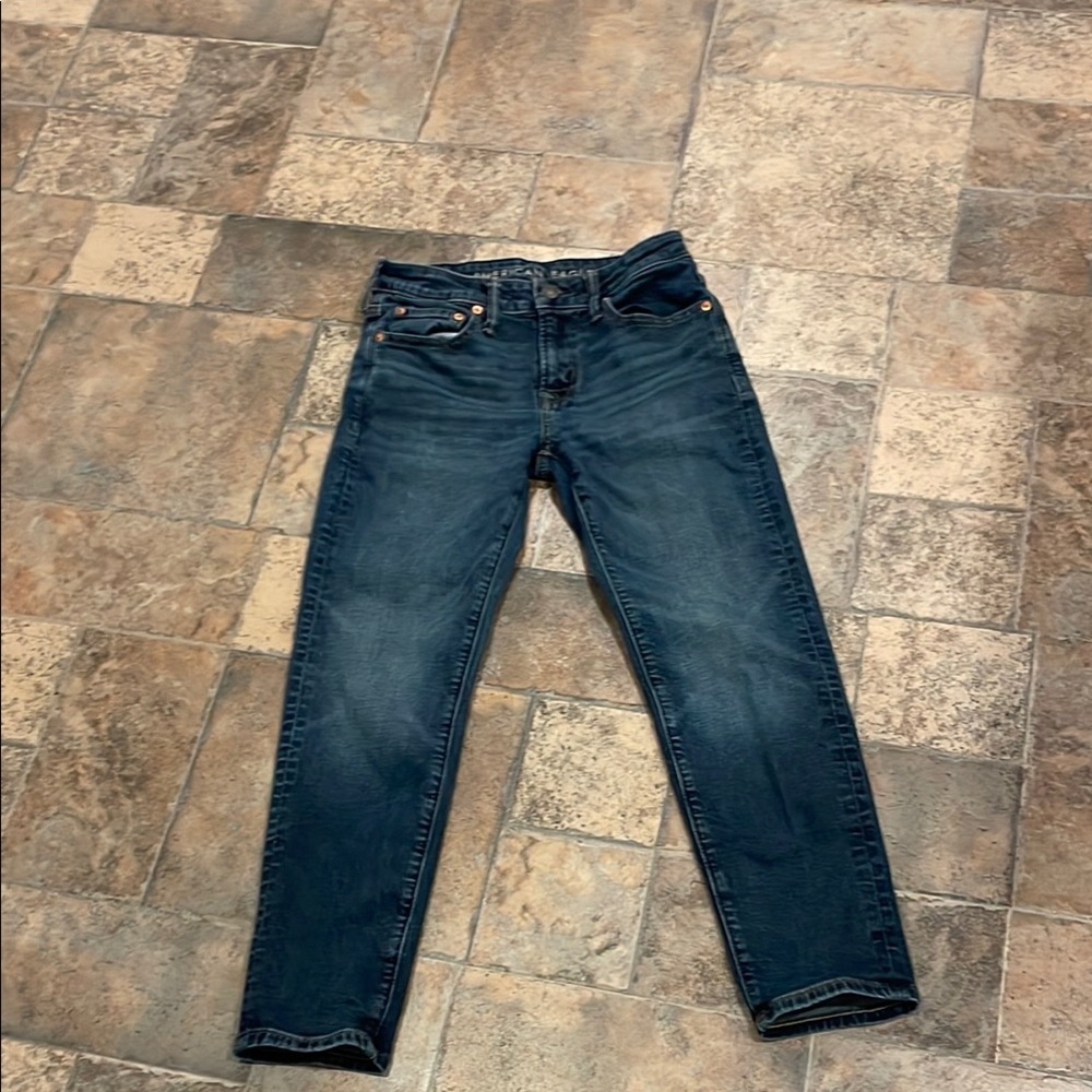 American Eagle Outfitters Blue Jeans with Straight-Leg Fit